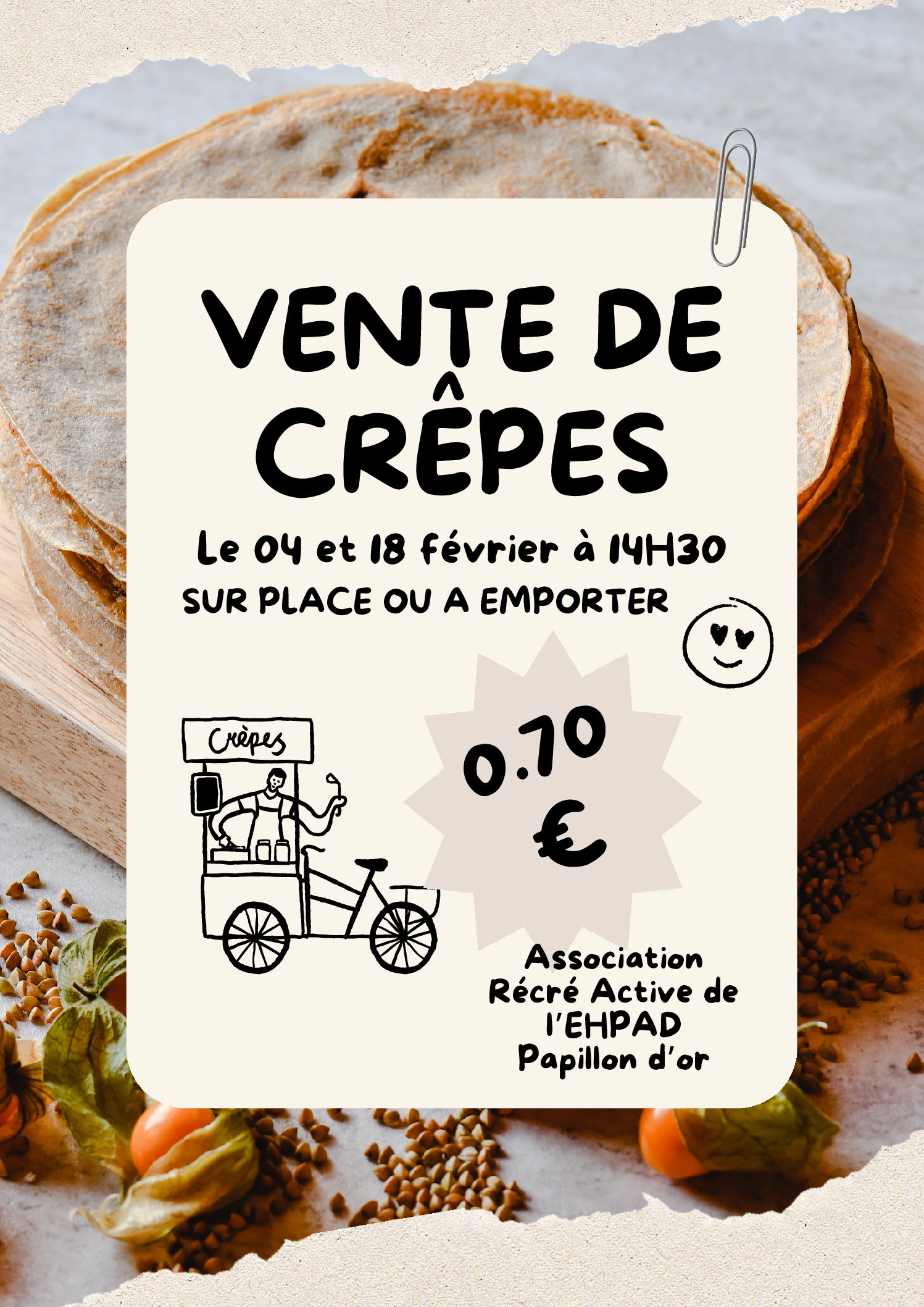 Vente de crêpes 4 et 18 février
